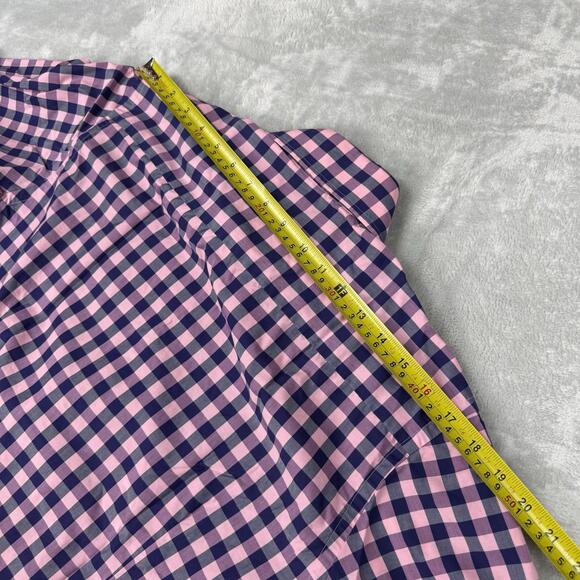 Eton Contemporary Check Dress Shirt Pink Blue Cotton Size 15.5 40 swedish Casual - Picture 8 of 9